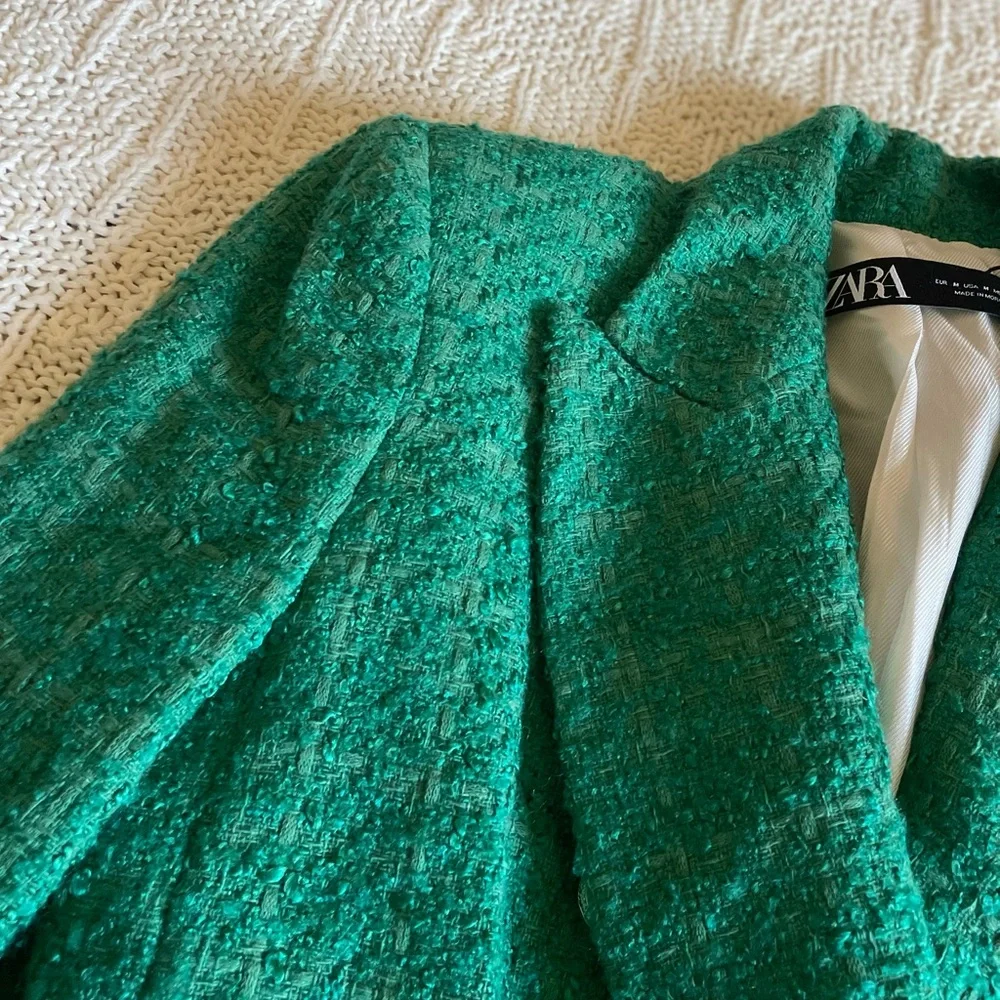 ZARA BUTTON TEXTURED WEAVE BLAZER - Picture 8 of 16